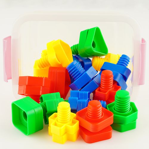 儿童益智力积木拧螺丝钉玩具36岁宝宝早教螺母形状配对组装拆卸1